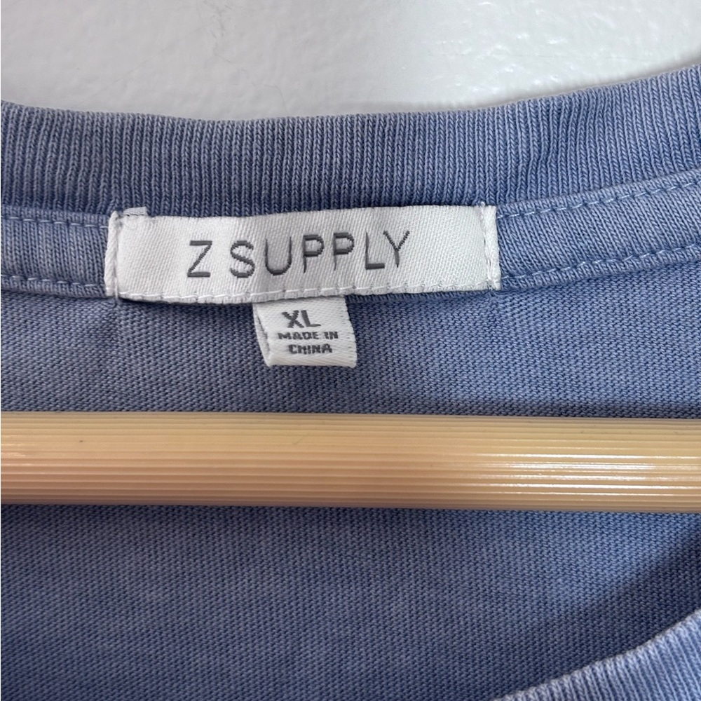 Z Supply Dusty Blue Sleeveless Crewneck Sloane Shift Mini T-Shirt Dress Size XL - Picture 2 of 4